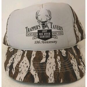 Camo Big Buck Contest Trucker Hat Jack's Reef New York Trapper's Tavern SnapBack